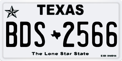 TX license plate BDS2566
