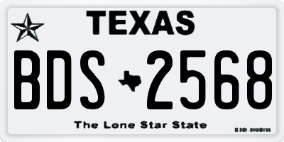 TX license plate BDS2568