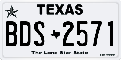 TX license plate BDS2571