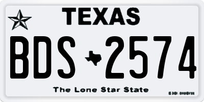 TX license plate BDS2574