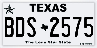 TX license plate BDS2575
