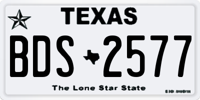TX license plate BDS2577