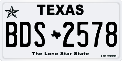 TX license plate BDS2578