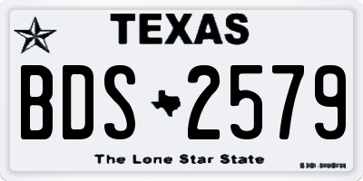 TX license plate BDS2579