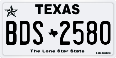 TX license plate BDS2580