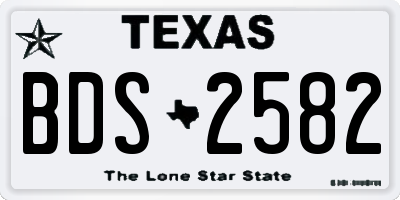 TX license plate BDS2582