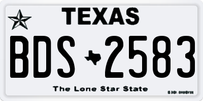 TX license plate BDS2583