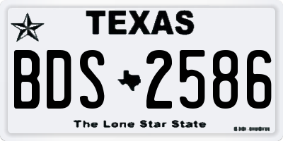 TX license plate BDS2586