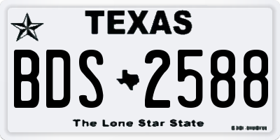 TX license plate BDS2588