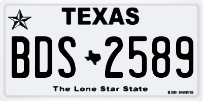 TX license plate BDS2589