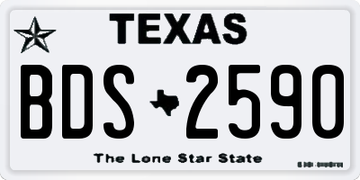 TX license plate BDS2590