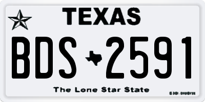 TX license plate BDS2591
