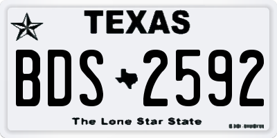 TX license plate BDS2592