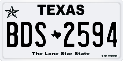 TX license plate BDS2594