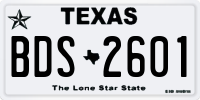 TX license plate BDS2601
