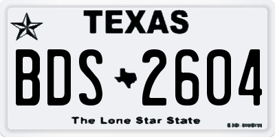 TX license plate BDS2604
