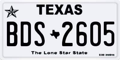 TX license plate BDS2605