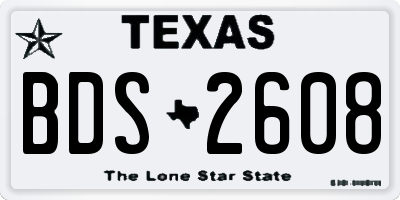 TX license plate BDS2608