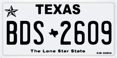 TX license plate BDS2609