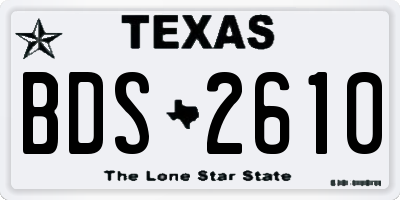 TX license plate BDS2610