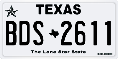 TX license plate BDS2611