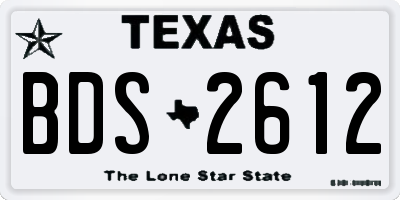 TX license plate BDS2612