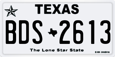 TX license plate BDS2613
