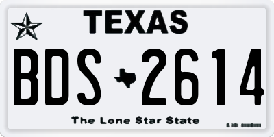 TX license plate BDS2614