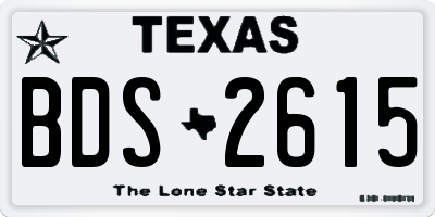 TX license plate BDS2615