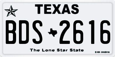 TX license plate BDS2616