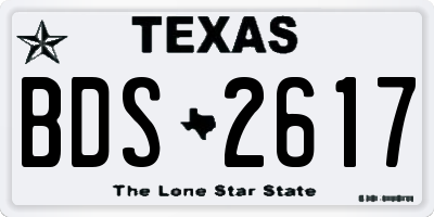 TX license plate BDS2617