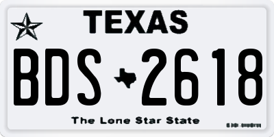 TX license plate BDS2618