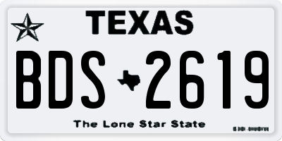 TX license plate BDS2619