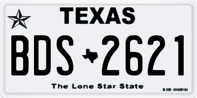 TX license plate BDS2621