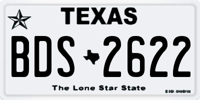 TX license plate BDS2622