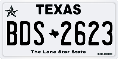 TX license plate BDS2623