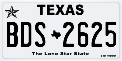 TX license plate BDS2625