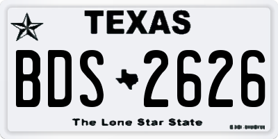 TX license plate BDS2626