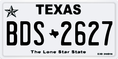 TX license plate BDS2627