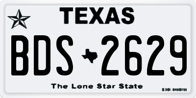 TX license plate BDS2629