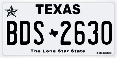 TX license plate BDS2630