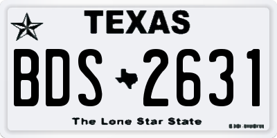 TX license plate BDS2631