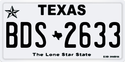 TX license plate BDS2633