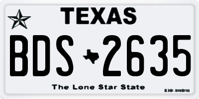 TX license plate BDS2635