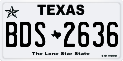 TX license plate BDS2636