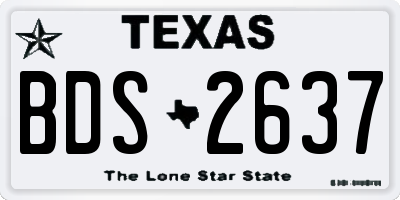 TX license plate BDS2637