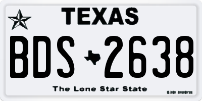 TX license plate BDS2638