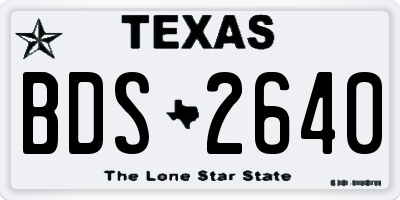 TX license plate BDS2640