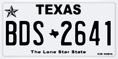TX license plate BDS2641