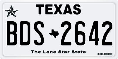 TX license plate BDS2642